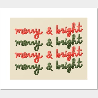 Merry and Bright Christmas Print Posters and Art